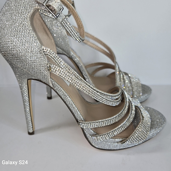 Nina Freya sparkle strappy evening shoe Size 10 Adjustable Ankle Strap New💞 - Picture 2 of 11